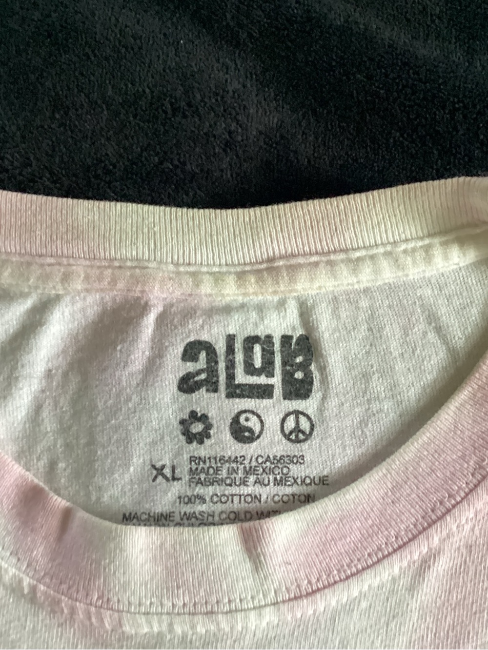 ALGB Light Pink Short Sleeve Tee - Peace & Flower Graphic